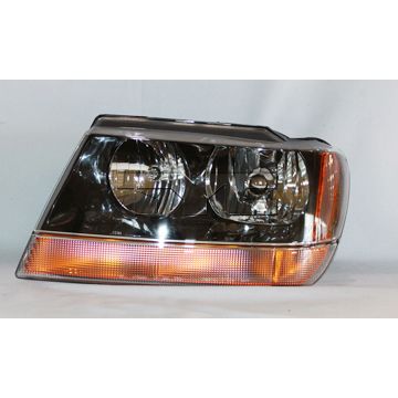 JEEP GRAND CHEROKEE HEAD LAMP ASSEMBLY LEFT (Driver Side) (LAREDO/SPORT)(AMBER PARK LEN/BLK BEZEL) OEM#5103401AA 1999-2004 PL#CH2502121