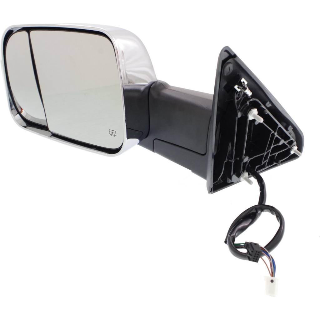 DODGE TRUCKS & VANS DODGE/PU (R1500) DOOR MIRROR LEFT (Driver Side) PWR/HTD/SIGNAL/PUDDLE/MEMORY (DUAL GLASS)(CHR)(W/TOW)(W/TEMP SENSR) OEM#68285867AD 2013-2022 PL#CH1320351