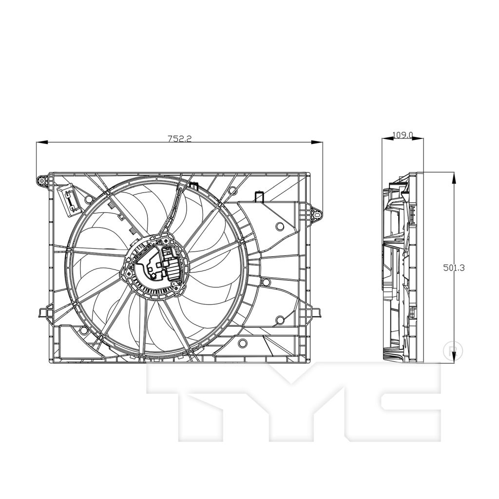 HYUNDAI SANTA FE RADIATOR & A/C FAN ASSY (2.4L) OEM#25380S1300 2019-2020 PL#HY3115164