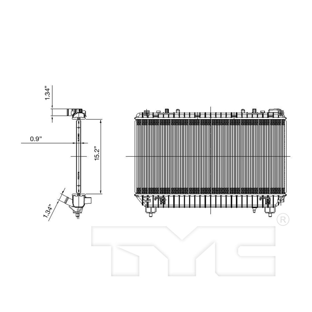 CHEVROLET CAMARO CONV RADIATOR 3.6/V6 (LT/RS) W/TOC OEM#92218353 2011 PL#GM3010534