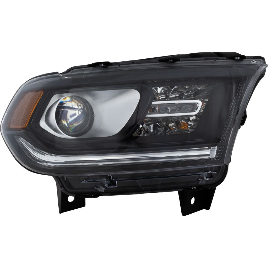 DODGE TRUCKS & VANS DURANGO HEAD LAMP ASSEMBLY RIGHT (Passenger Side) (HALOGEN)(WO/LED DRL)(BLK BEZEL) OEM#68184826AF 2014-2015 PL#CH2503255