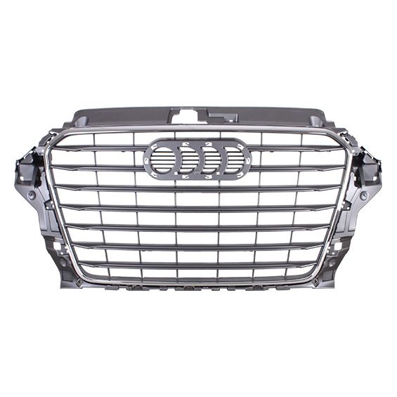 AUDI A3 SEDAN GRILLE DK-GRAY W/CHROME MLDG OEM#8V5853651B1QP 2015-2016 PL#AU1200136