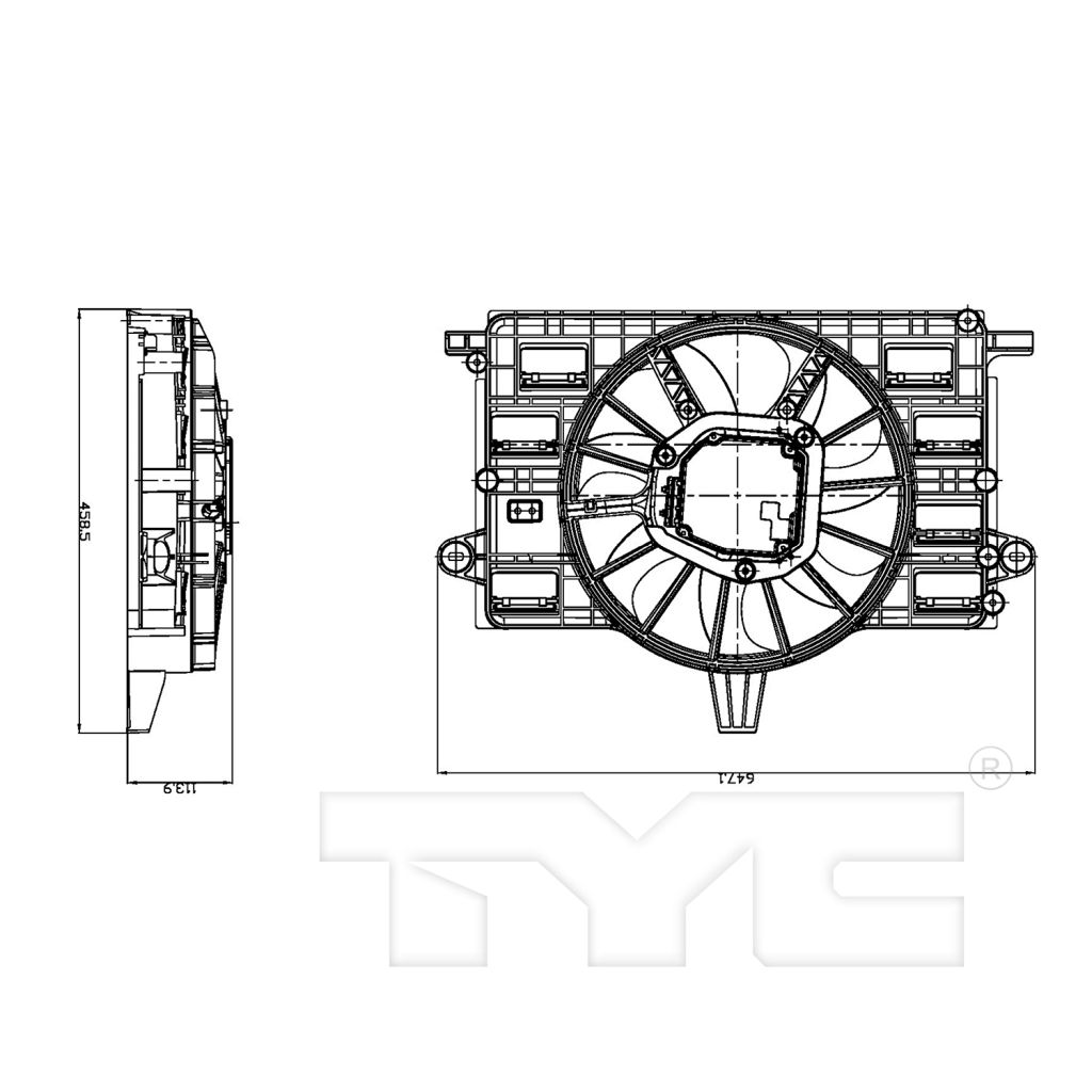 CHEVROLET CORVETTE RADIATOR & A/C FAN ASSY (STINGRAY)(STD)(SINGLE) OEM#84486697 2014-2019 PL#GM3115306