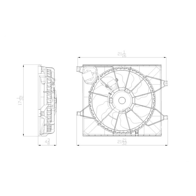 KIA SOUL RADIATOR & A/C FAN ASSEMBLY (SINGLE FAN)(1.6L) OEM#253802K000 2010-2011 PL#KI3115128