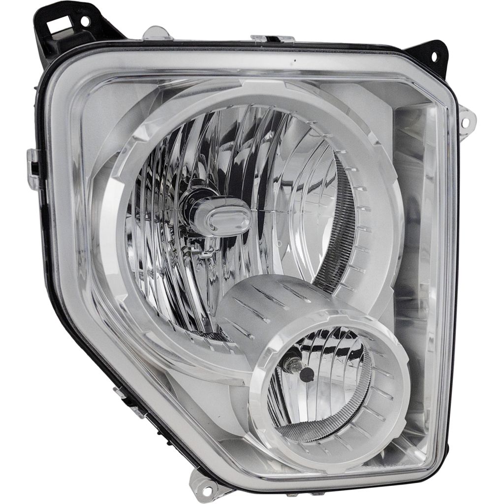 JEEPVEHICLE LIBERTY HEAD LAMP ASSY RIGHT (Passenger Side) (W/ FOG LAMP)(CHROME BEZEL)(OVAL BULB SHIELD) OEM#55157338AE 2008-2009 PL#CH2503196