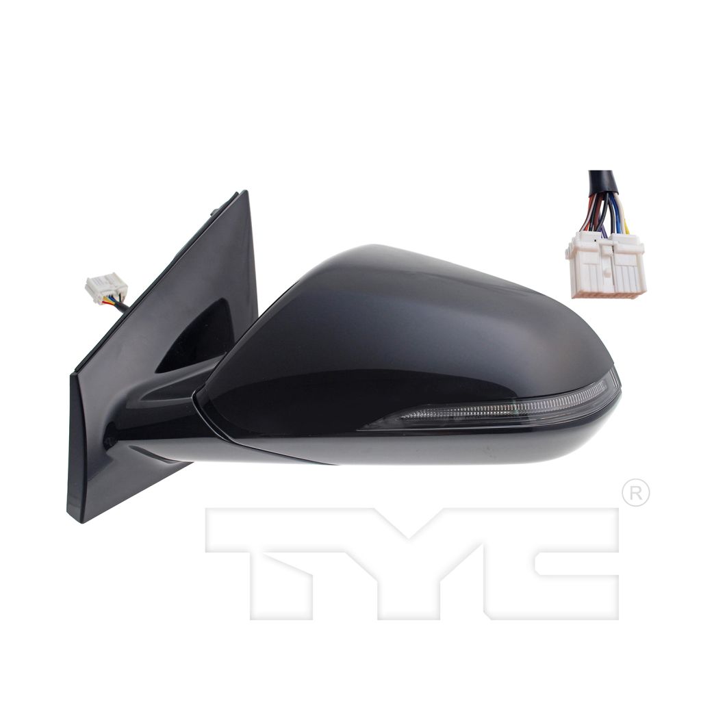 HYUNDAI SONATA DOOR MIRROR LEFT (Driver Side) PWR/HTD/SIGNAL (W/BSD)(W/MEMORY)(GLOSS BLK)(MAN-FOLD) OEM#87610C2570 2018-2019 PL#HY1320240
