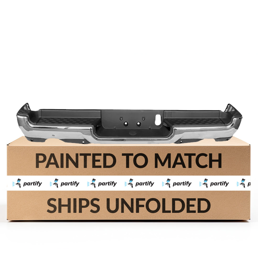 DODGE TRUCKS & VANS DODGE/PU (R1500) REAR STEP BMP ASSY CHROME (W/4 PK SENSOR)(DUAL EXHAUST) OEM#68404443AB-PFM 2019-2022 PL#CH1103146