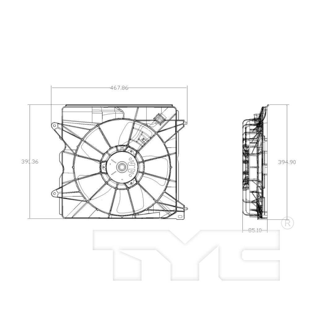 ACURA TSX WAGON RADIATOR FAN ASSEMBLY LEFT (Driver Side) OEM#19015RL5A01-PFM 2011-2014 PL#AC3115124