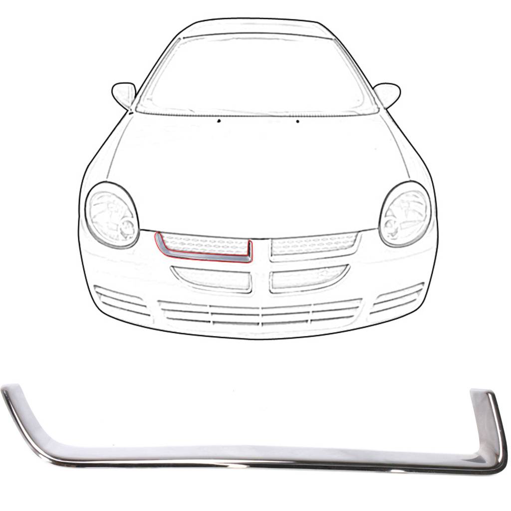 DODGE NEON/SX 2.0 GRILLE MLDG UPPER RIGHT (Passenger Side) CHROME OEM#5303562AB 2003-2005 PL#CH1202100