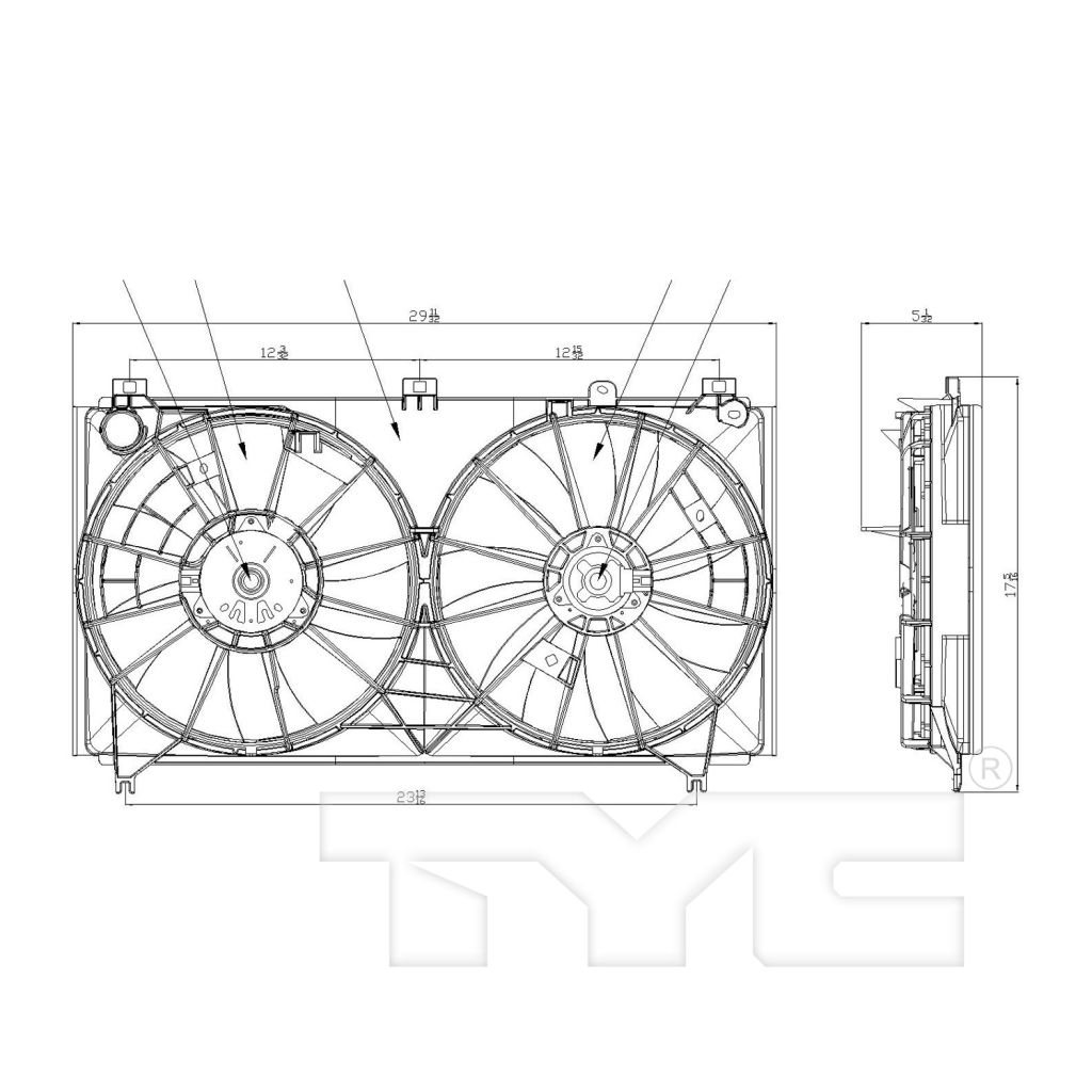 LEXUS IS 250/350 (SEDAN) RADIATOR & A/C FAN ASSY (3.5L)(DUAL FAN) OEM#1636328290-PFM 2006-2013 PL#LX3120102