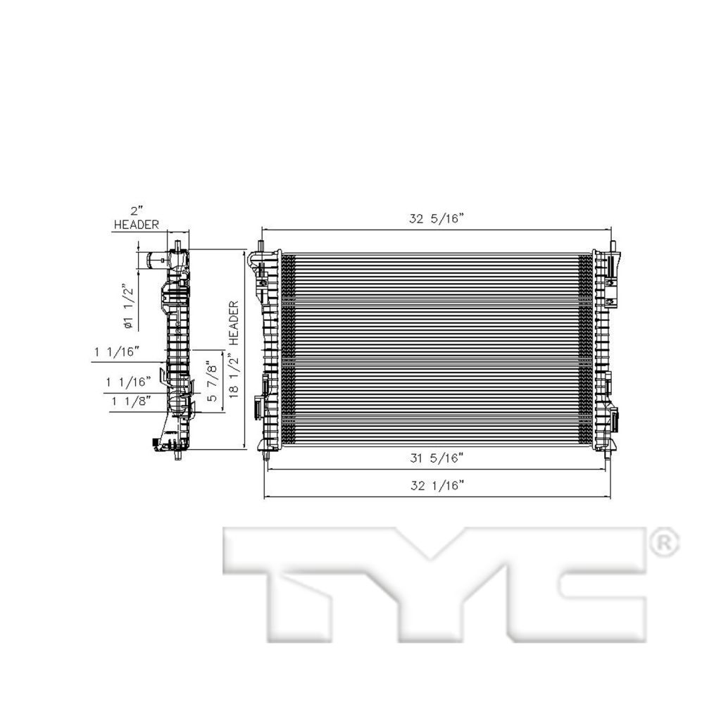 FORD TRUCKS & VANS EXPLORER POLICE UTILITY RADIATOR 3.7L (WO/POWER TAKE-OFF) OEM#DB5Z8005EA 2016-2017 PL#FO3010324