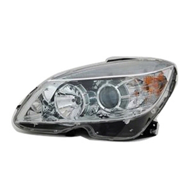 MERCEDES-BENZ C-CLASS SEDAN (204) HEAD LAMP ASSEMBLY LEFT (Driver Side) CHROME (TO 2-9-07)(HALOGEN) OEM#2049065503 2008 PL#MB2502162