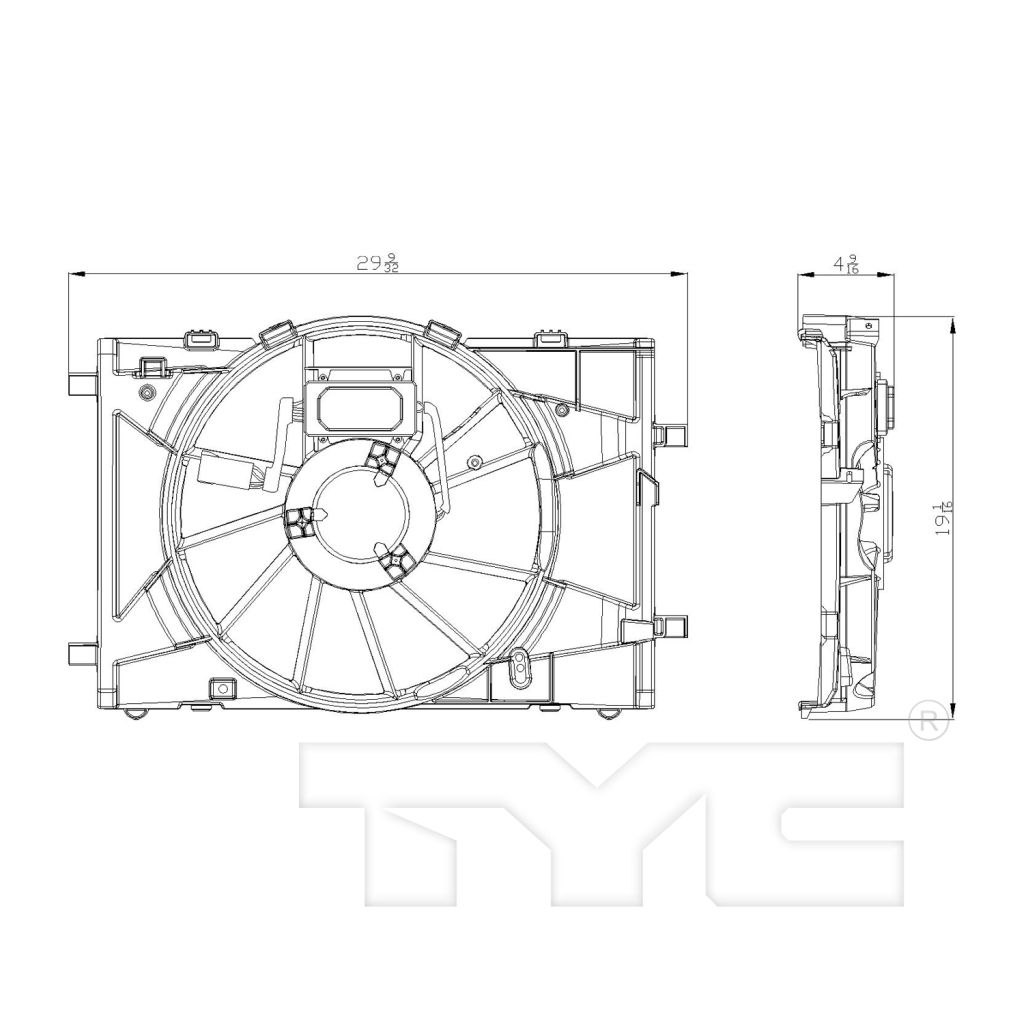 MERCURY MILAN HYBRID RADIATOR & A/C FAN ASSEMBLY (SINGLE FAN) OEM#BE5Z8C607A 2010-2011 PL#FO3115183