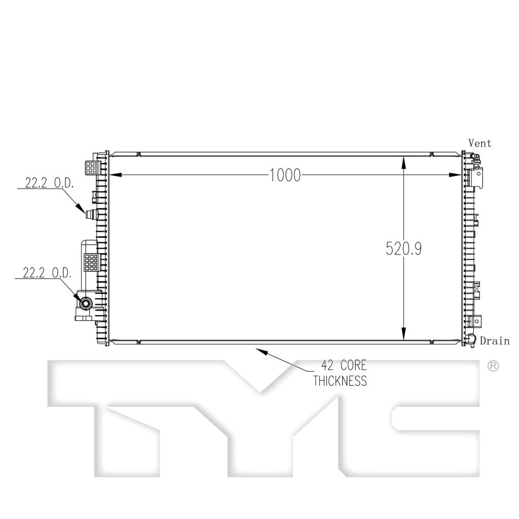 FORD TRUCKS & VANS FORD/PU (F250/350/450) Super Duty RADIATOR AUXURY 6.7L OEM#HC3Z8005E 2017-2019 PL#FO3010359
