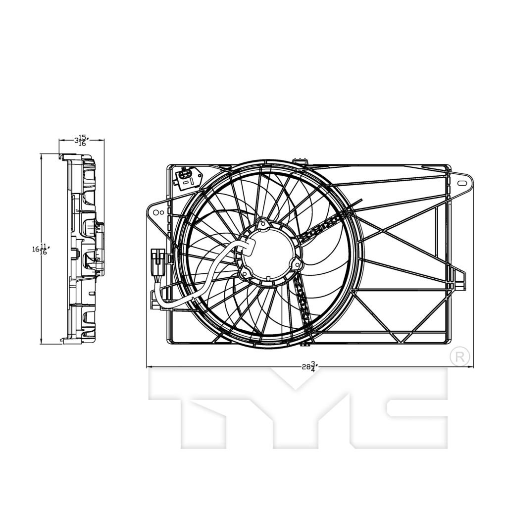 FIAT 500 2DOORS (FIAT) RADIATOR & A/C FAN ASSY (W/AC) OEM#68184569AC 2012-2019 PL#FI3115100