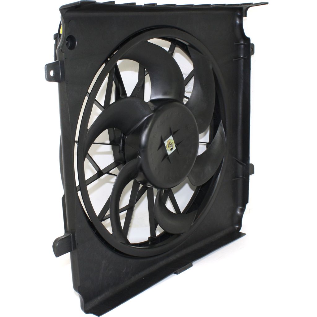 JEEPVEHICLE LIBERTY RADIATOR & A/C FAN ASSY 2.4L (3.7L STD DUTY 02-03)(2 PIN)(SINGLE FAN) OEM#55037659AB 2002-2004 PL#CH3117101
