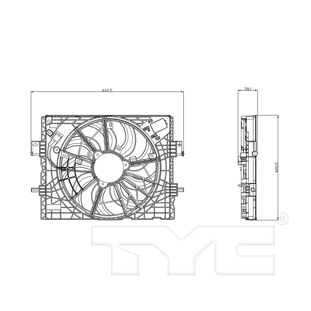 NISSAN SENTRA RADIATOR & A/C FAN ASSY (2.0L) OEM#214816LB0B 2020-2025 PL#NI3115164