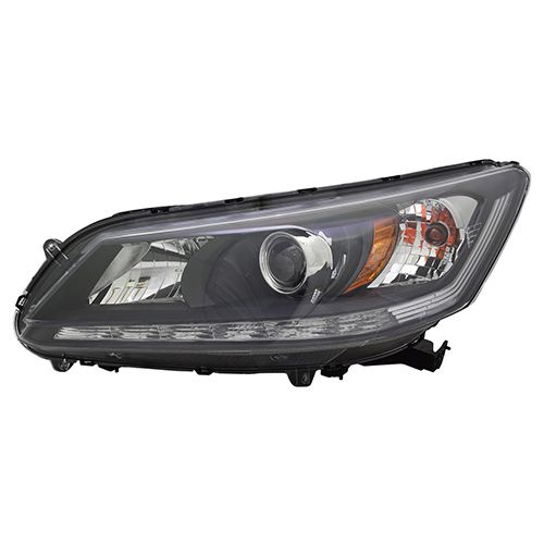 HONDA ACCORD SEDAN HEAD LAMP ASSEMBLY LEFT (Driver Side) (6 CYL)(HALOGEN)(LED DAYTIME RUNNING) OEM#33150T2AA11 2013-2015 PL#HO2502156