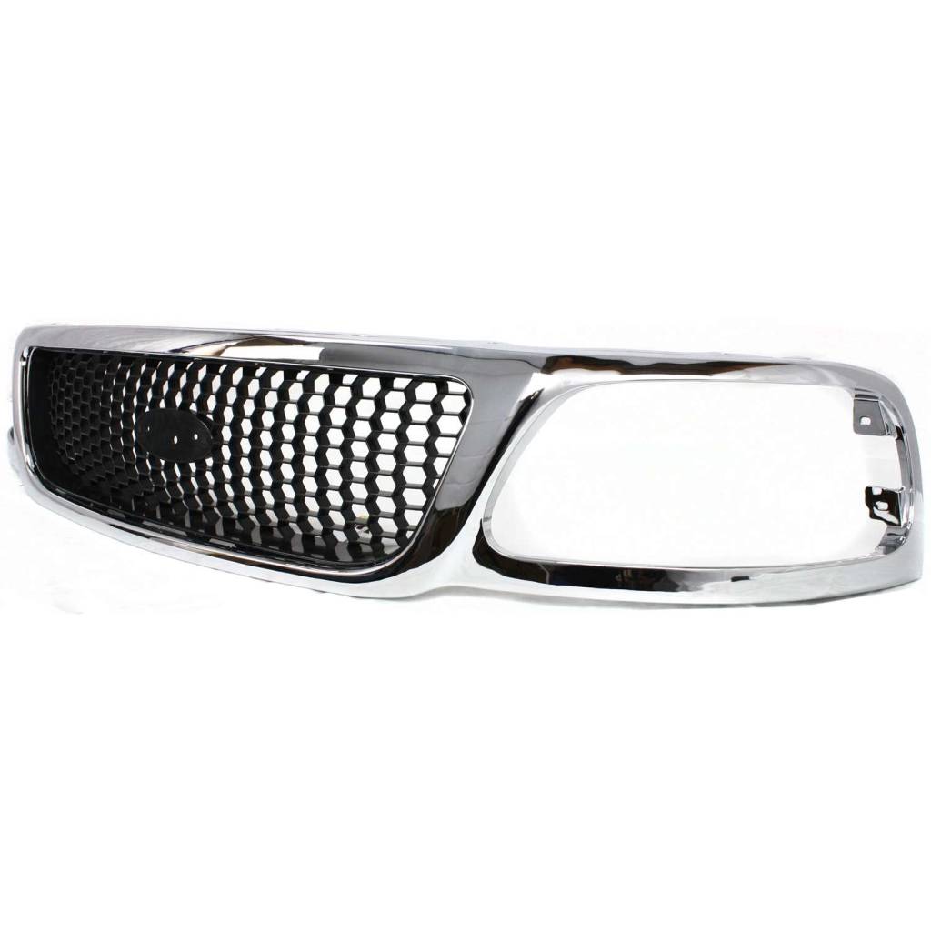 FORD TRUCKS & VANS FORD/PU (NEW)(F150/F250)LD GRILLE CHROME Frame & PTD Inner (Honeycomb) OEM#3L3Z8200BB 1999-2003 PL#FO1200404