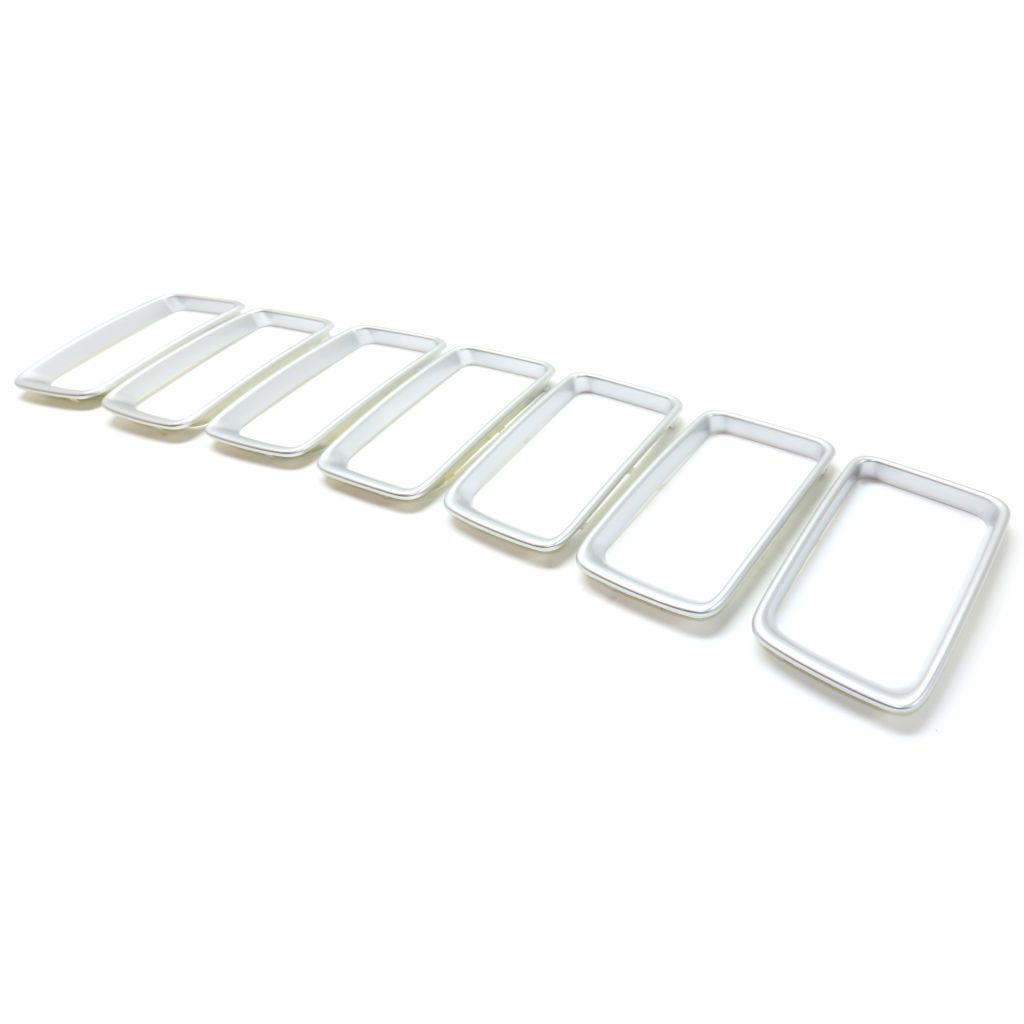 JEEP GRAND CHEROKEE GRILLE TRIM RINGS SET (7pc) SILVER (EXC 75th ED) OEM#68241344AA 2014-2016 PL#CH1210117