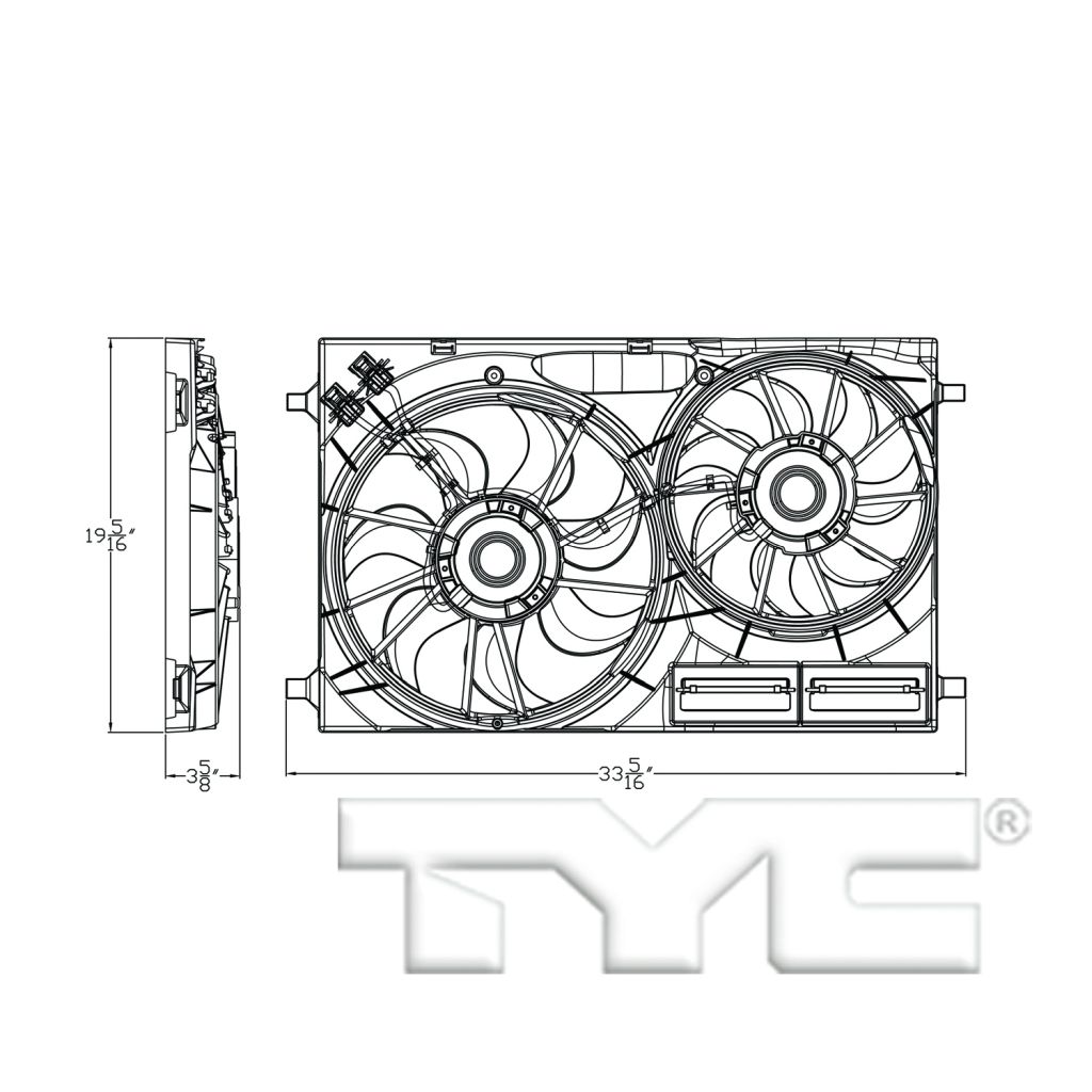 FORD TRUCKS & VANS TRANSIT RADIATOR & A/C FAN ASSEMBLY 3.5/3.7L OEM#CK4Z8C607D 2015-2019 PL#FO3115211