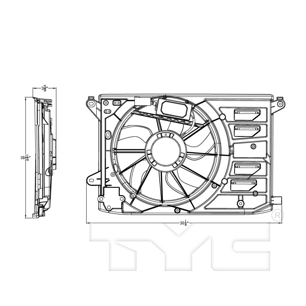 FORD FUSION HYBRID/ENERGI RADIATOR & A/C FAN ASSEMBLY OEM#DS7Z8C607B 2017-2020 PL#FO3115198