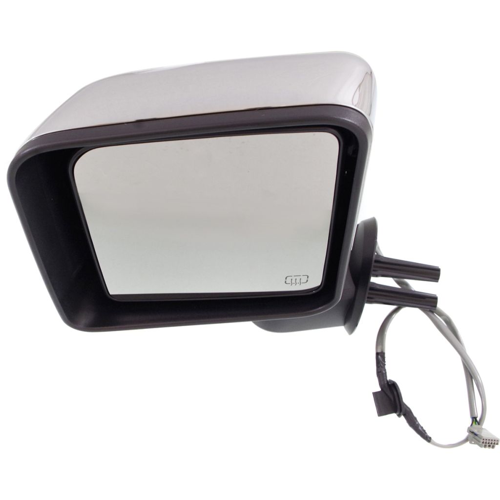 JEEPVEHICLE WRANGLER (JK) DOOR MIRROR LEFT (Driver Side) PWR/HTD (CHROME) OEM#68204245AA 2014 PL#CH1320389
