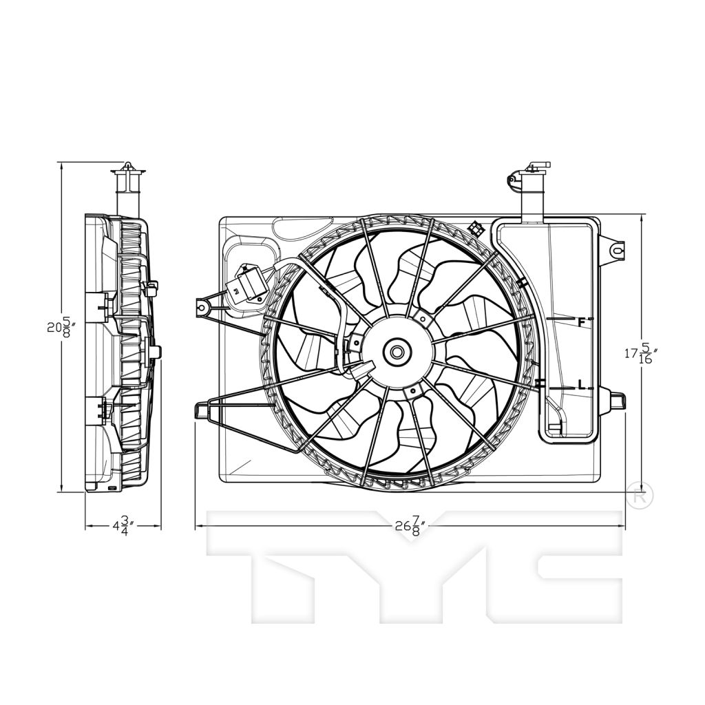 KIA FORTE SEDAN RADIATOR & A/C FAN ASSEMBLY 2.0L OEM#25380F2000 2019-2023 PL#HY3115156