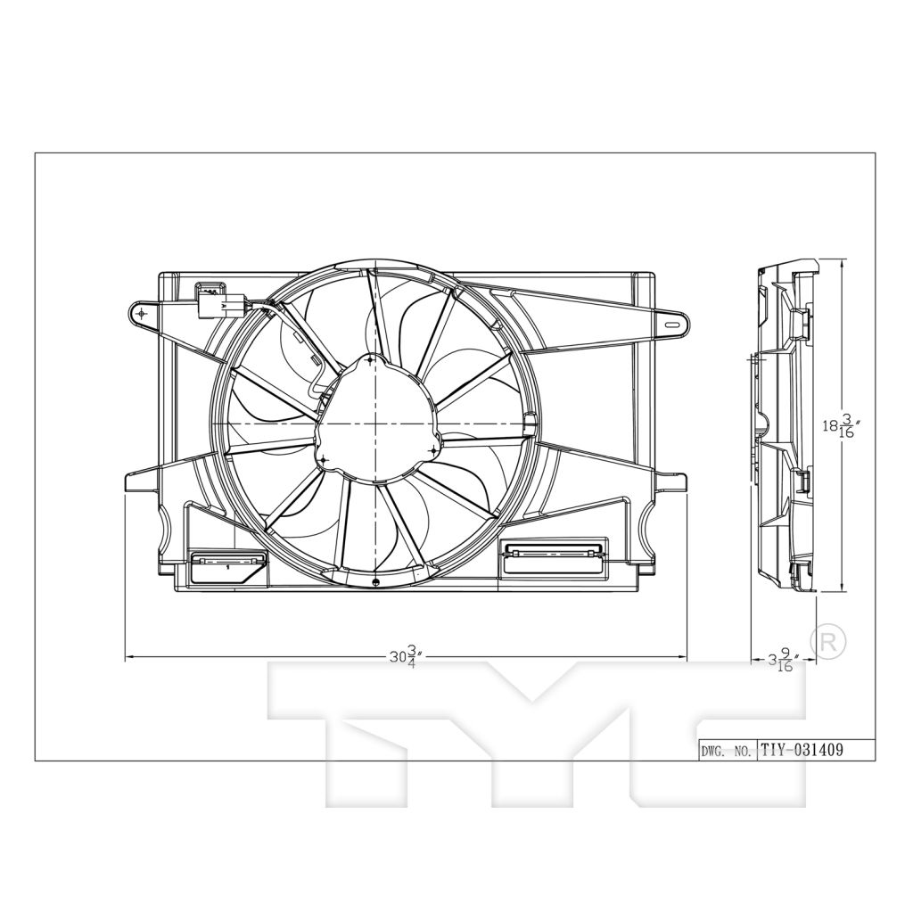 CHEVROLET CRUZE HATCHBACK RADIATOR & A/C FAN ASSEMBLY (1.4L TURBO)(A/T)(SINGLE FAN) OEM#39013323 2017-2019 PL#GM3115303