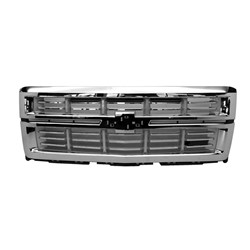 GM TRUCKS & VANS SILVERADO/PU 1500 (19 OLD STYLE) GRILLE ASSY LT/LTZ; With Z71 PKG.; CHROME/TEX BL OEM#23259621 2014-2015 PL#GM1200714