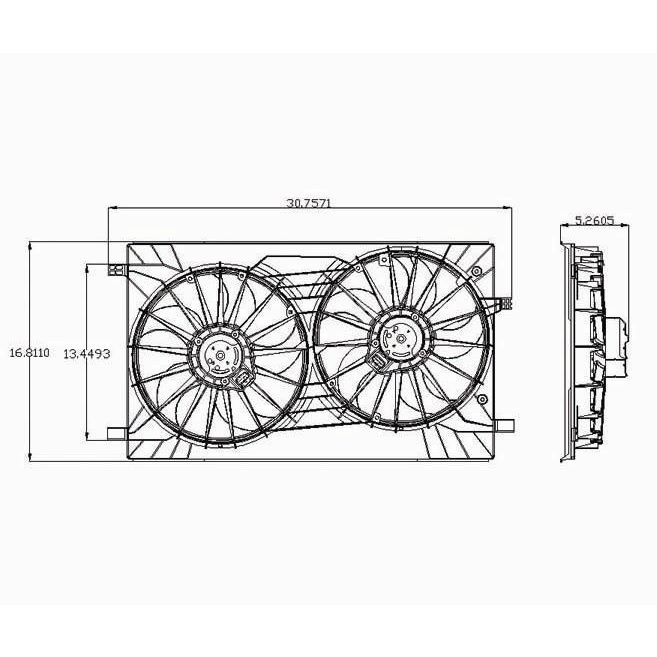 CHRYSLER 200 SEDAN RADIATOR & A/C FAN ASSY (DUAL FAN) OEM#68031872AA-PFM 2011-2014 PL#CH3115163