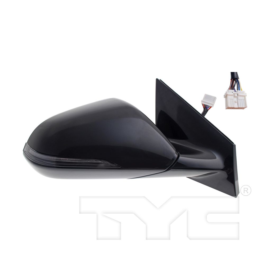 HYUNDAI SONATA DOOR MIRROR RIGHT (Passenger Side) PWR/HTD/SIGNAL (W/BSD)(W/MEMORY)(GLOSS BLK)(MAN-FOLD) OEM#87620C2570 2018-2019 PL#HY1321240