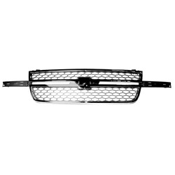 GM TRUCKS & VANS SILVERADO/PU (CHEVY) (07 OLD STYLE) GRILLE CHROME FRAME/GRAY INNER(EXC 1500) OEM#12335956 2005-2007 PL#GM1200546