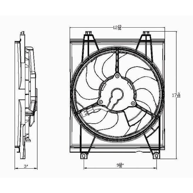 KIA SPECTRA5 HATCHBACK A/C FAN ASSEMBLY (RH) OEM#977302F000 2005-2009 PL#KI3113112