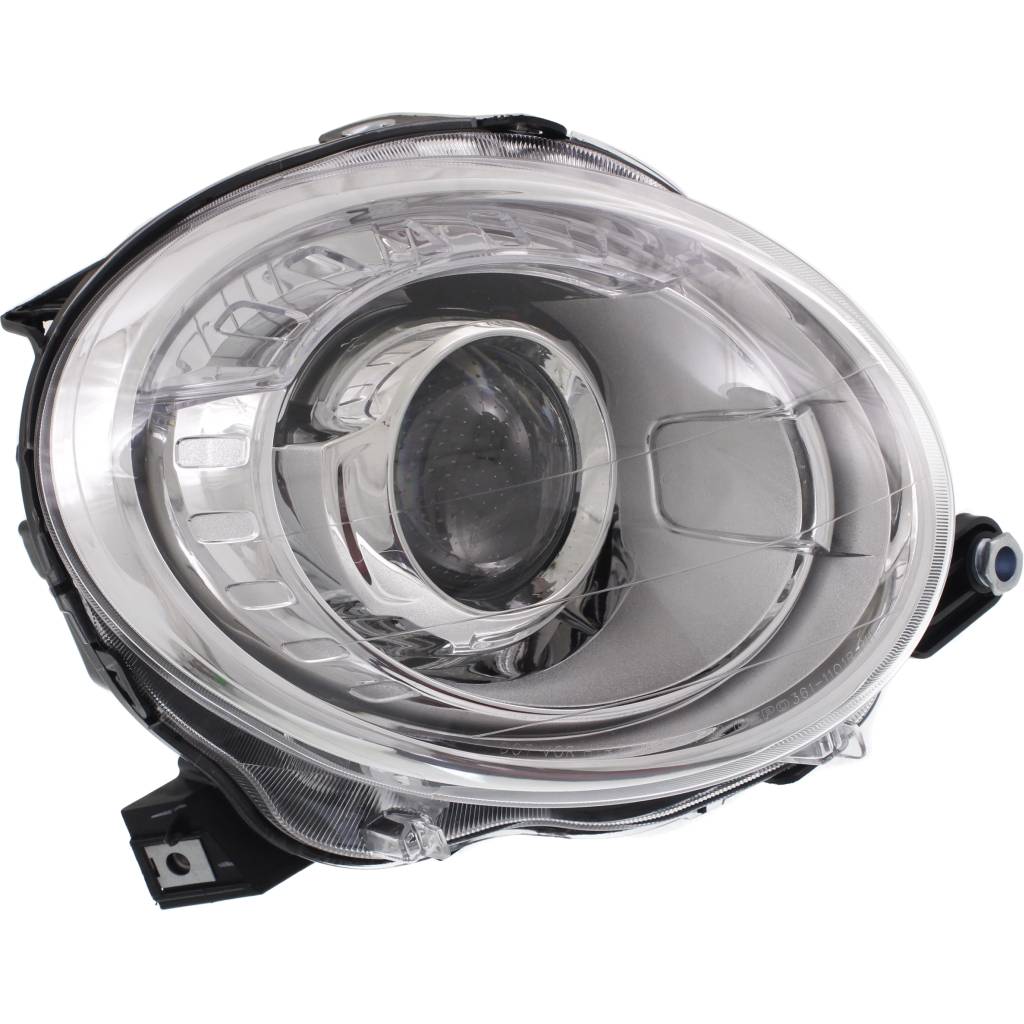 FIAT 500 2DOORS (FIAT) HEAD LAMP ASSEMBLY RIGHT (Passenger Side) (CHROME BEZEL)(PROJECTOR) **CAPA** OEM#5182428AE 2012-2019 PL#FI2503100C