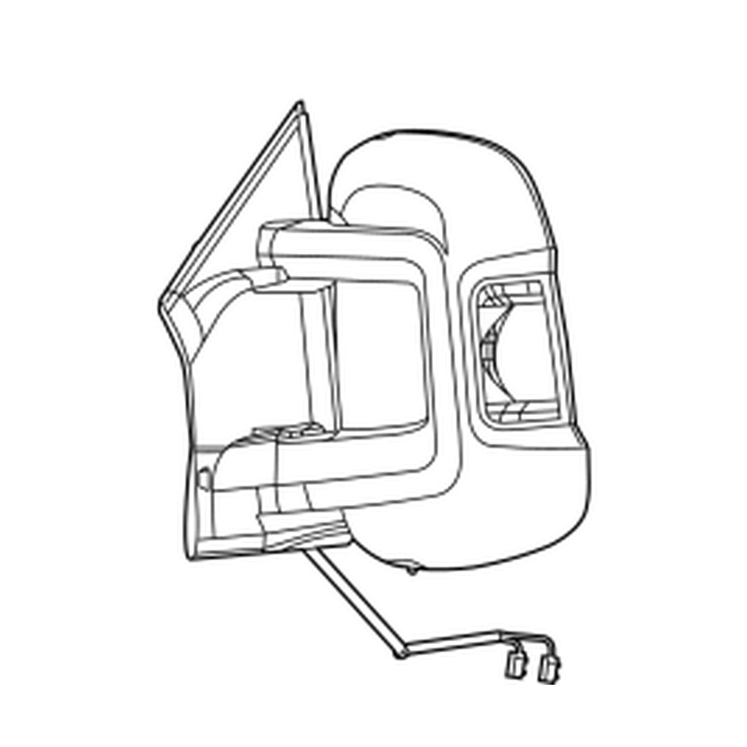 DODGE TRUCKS & VANS PROMASTER 1500/2500/3500 DOOR MIRROR LEFT (Driver Side) PWR/HTD/SIGNAL/BSD/TEMP SENSOR(WO/SURROUND VIEW)(TEX CVR)(EXTENDED) OEM#7JR85JXWAA 2021-2023 PL#CH1320548