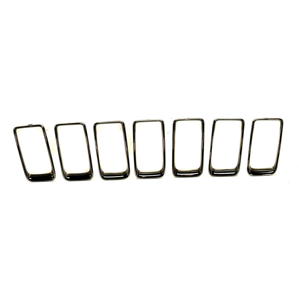 JEEP GRAND CHEROKEE GRILLE TRIM RINGS SET (7pc) DARK-CHR OEM#68316532AA 2014-2016 PL#CH1210129