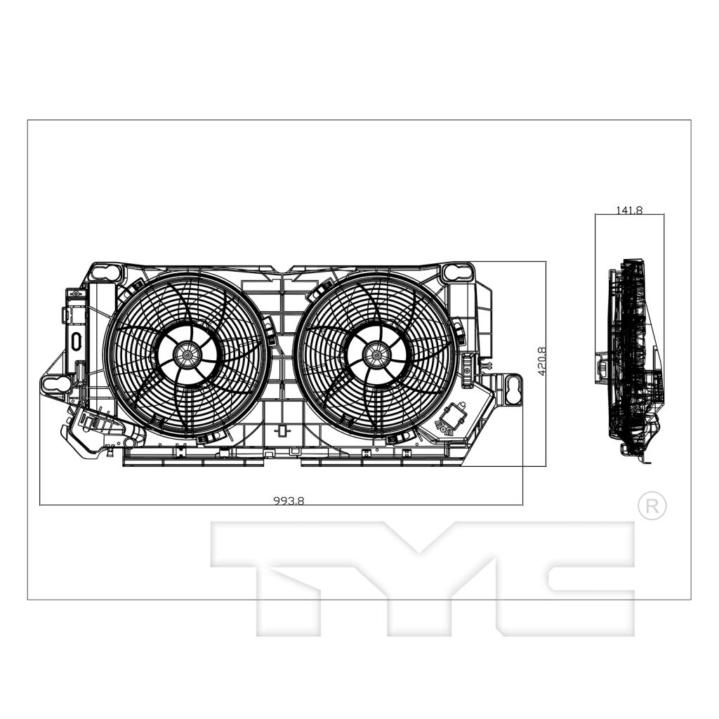 MERCEDES-BENZ SPRINTER A/C FAN ASSY(DUAL FAN) OEM#9065051355 2010-2018 PL#MB3113100