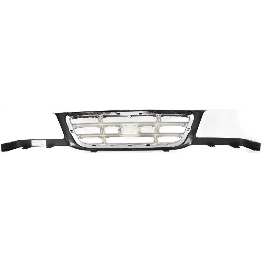 FORD TRUCKS & VANS RANGER GRILLE PTD/CHROME ( 2 horizontal & 2 vetical bars) OEM#3L5Z8200CA 2001-2003 PL#FO1200394