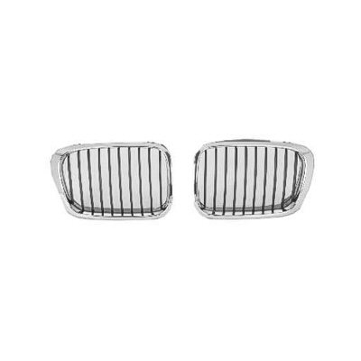 BMW BMW 3 ( i/xi ) (SEDAN/WAGON) GRILLE LEFT (Driver Side) CHROME FRAME & BLACK INNER OEM#51138208487 1999-2001 PL#BM1200178
