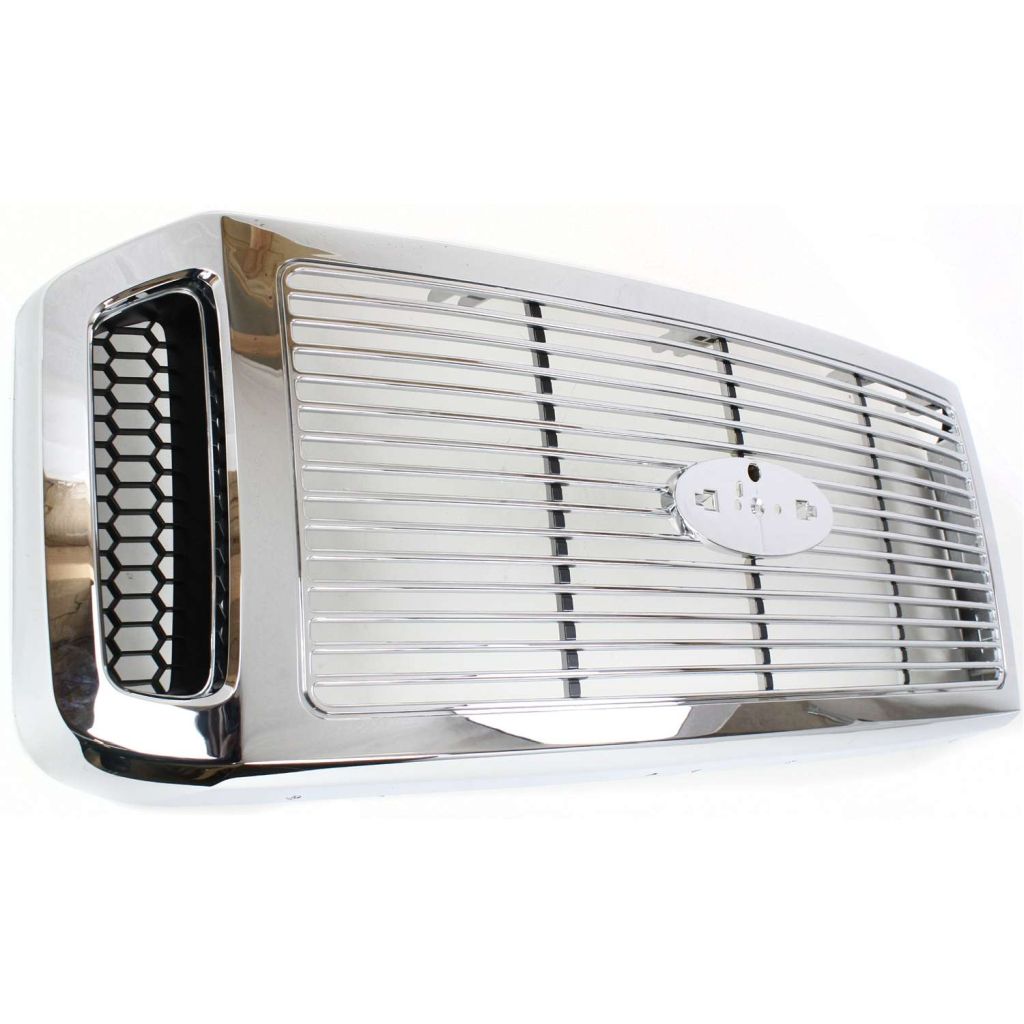 FORD TRUCKS & VANS FORD/PU (F250/350/450/550) Super Duty GRILLE CHROME/BLACK (XLT/OUTLAW/LARIAT)(W/ CHROME PKG)(W/BILLET DESIGN) OEM#6C3Z8200AAA 2005-2007 PL#FO1200459