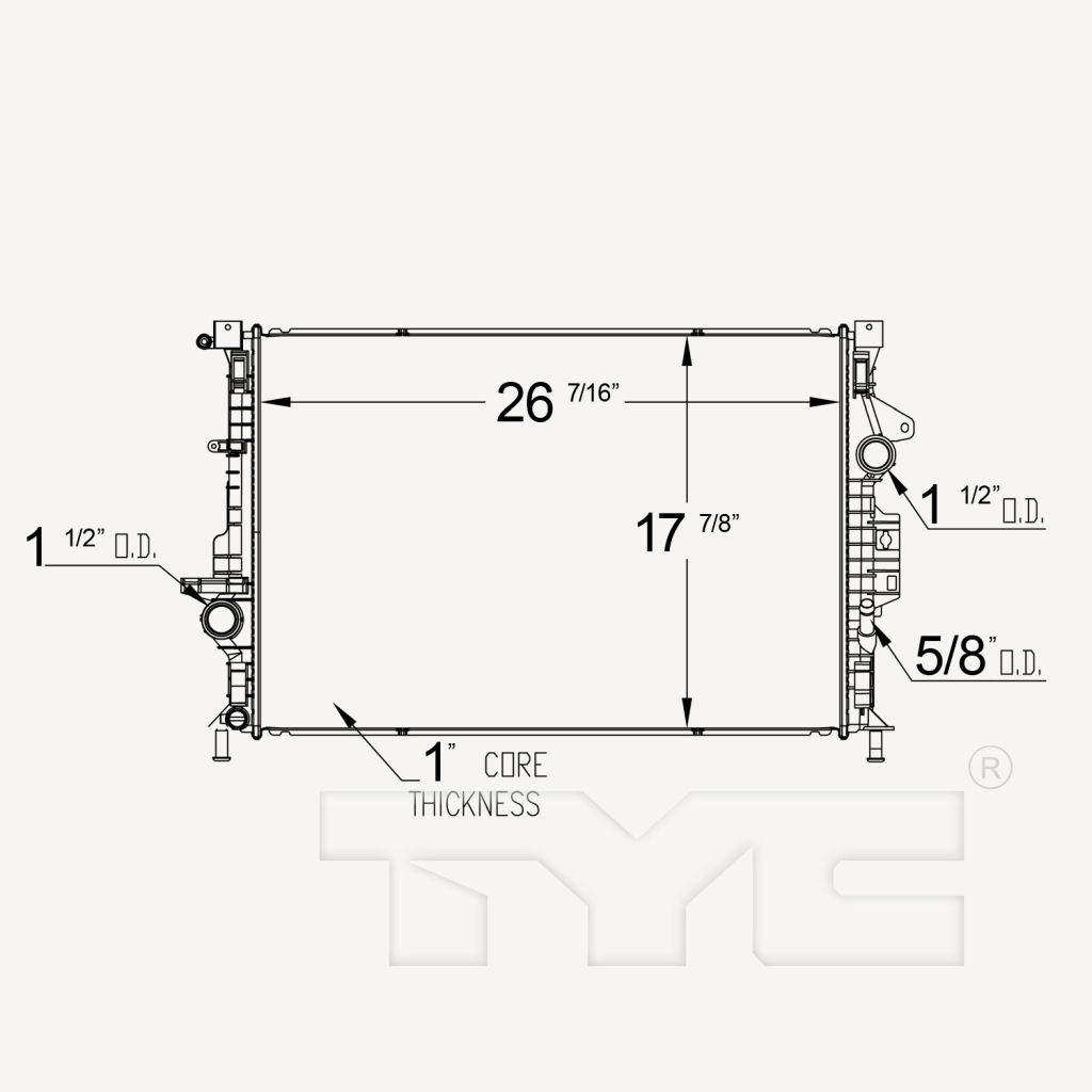 FORD TRUCKS & VANS ESCAPE RADIATOR 2.5L (FROM:03-06-14) OEM#CV6Z8005X 2014-2019 PL#FO3010344
