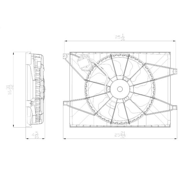 KIA SOUL RADIATOR & A/C FAN ASSEMBLY (SINGLE FAN)(2.0L) OEM#253802K100 2010-2011 PL#KI3115129