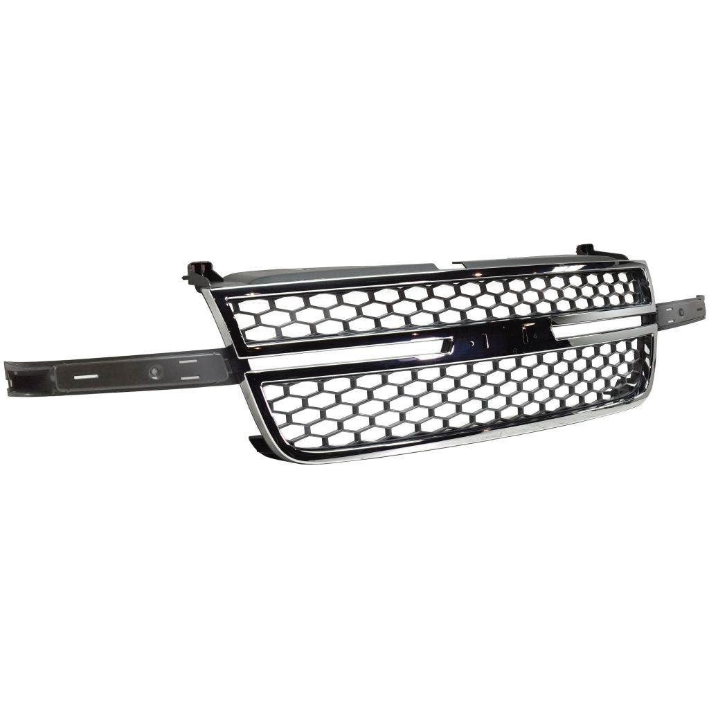 GM TRUCKS & VANS SILVERADO/PU (CHEVY) (07 OLD STYLE) GRILLE CHROME FRAME/GRAY INNER(EXC 1500) OEM#12335956 2005-2007 PL#GM1200546