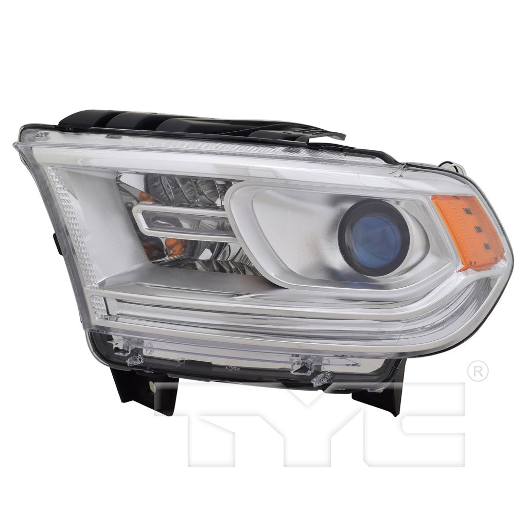 DODGE TRUCKS & VANS DURANGO HEAD LAMP ASSEMBLY LEFT (Driver Side) (HALOGEN)(WO/LED DRL)(CHR BEZEL)**CAPA** OEM#68188731AF 2014-2015 PL#CH2502256C