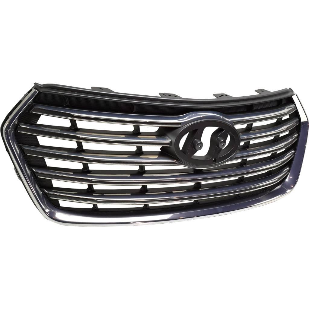 HYUNDAI SANTA FE /SANTA FE XL (3.3L) GRILLE GRAY W/SATIN-CHROME MLDG (WO/CAMERA) **CAPA** OEM#86350B8BA0 2017-2019 PL#HY1200199C