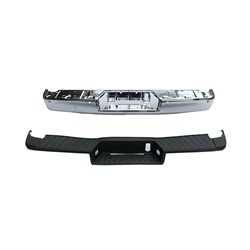 NISSAN(DATSUN) TITAN REAR STEP BUMPER FACE BAR CHROME W/PAD (W/TOW PLUG HOLE)(W/SENSOR) OEM#85030EZ40A-PFM 2017-2019 PL#NI1103134