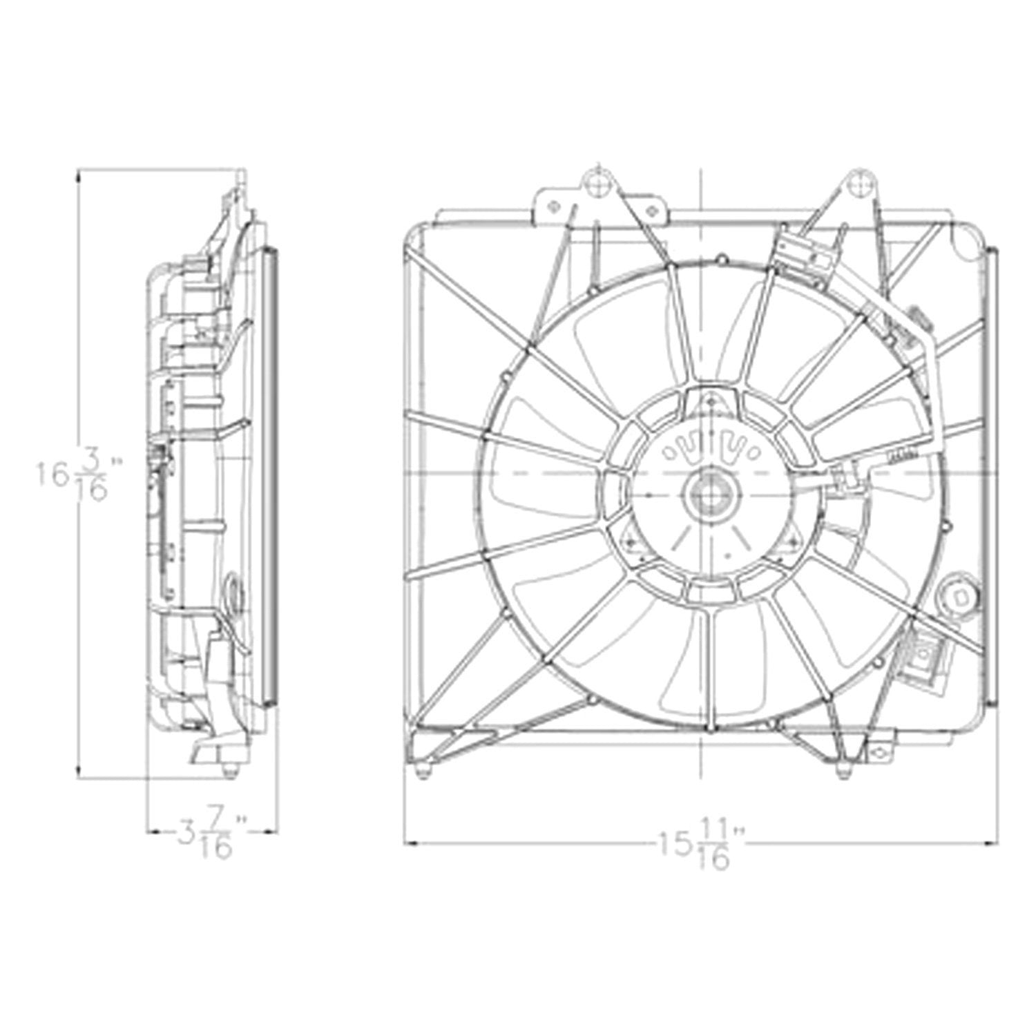 HONDA FIT EV A/C FAN ASSEMBLY OEM#38616RB0003-PFM 2013-2014 PL#HO3020100