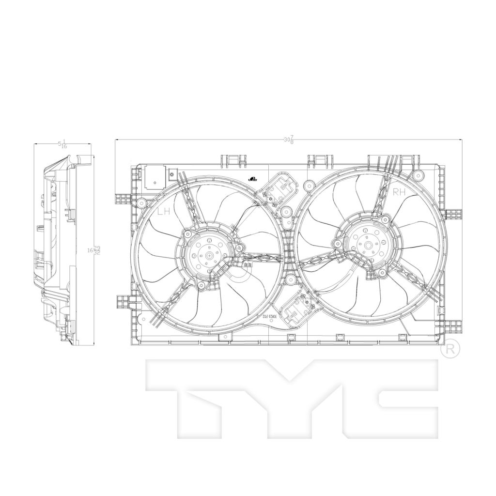 BUICK REGAL RADIATOR & A/C FAN ASSEMBLY 2.0L (DUAL FAN) OEM#13241739-PFM 2011-2012 PL#GM3115242