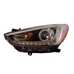 HYUNDAI ACCENT SEDAN HEAD LAMP ASSEMBLY LEFT (Driver Side) (HALOGEN PROJECTOR W/LED MARKER)*CAPA** OEM#921011R610 2014-2017 PL#HY2502191C